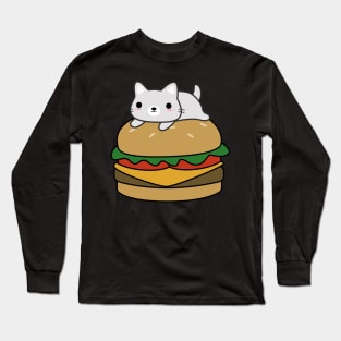 Cute Hamburger Cat T-Shirt Long Sleeve T-Shirt